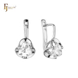 .Rose Gold clawed solitaire white CZ earrings