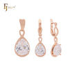 Infinity teardrop white CZ drop Rose Gold Jewelry Set with Pendant