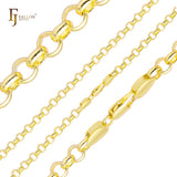 Classic Rolo Belcher chains plated in 14K Gold, 18K Gold, Rose Gold, White Gold