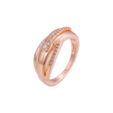 Anillos Solitario en Oro Rosa, baño bicolor