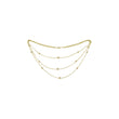 Beads long necklace plated in White Gold, 14K Gold, Rose Gold, two tone, three tone