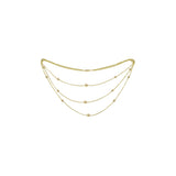 Beads long necklace plated in White Gold, 14K Gold, Rose Gold, two tone, three tone