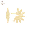 Brincos de pino em formato de estrela do mar meio irregular em ouro 14K, ouro rosa e ouro branco