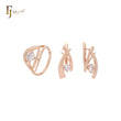 Solitär-Schmuckset aus Roségold mit geometrischem weißen Zirkonia und Ringen