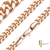 .Classic Miami Style SF [Surface Flatten] Cuban link chains plated in Rose Gold, two tone