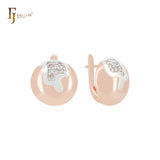 Geometric Sphere of white CZs Rose Gold, 14K Gold two tone Clip-On Earrings