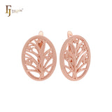 Filigree tree of life Rose Gold Russian Lock Earrings
