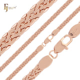🔥 Compact fancy crossing C link Spiga Wheat 14K Gold, Rose Gold spiga chains