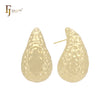 Pendientes Nugget de oro de 14 quilates, oro rosa y oro blanco con textura irregular