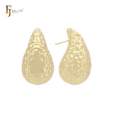 Pendientes Nugget de oro de 14 quilates, oro rosa y oro blanco con textura irregular