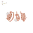 Anéis da moda em ouro rosa com pérolas filigrana