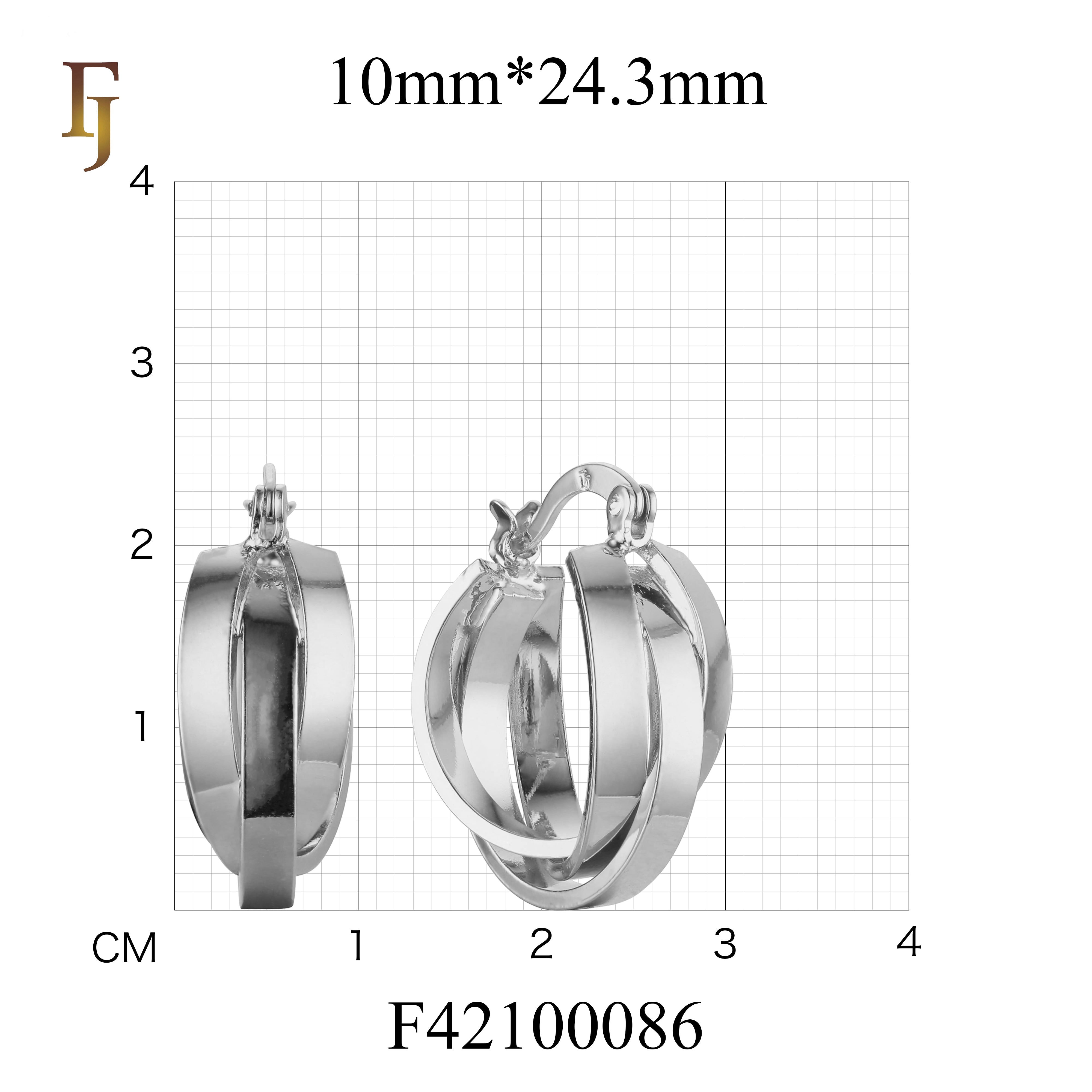 Gold Triple Hoop Earrings for Women – Intertwined Bold Statement Hoops – FJ Jewelry