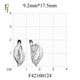 Silver Leaf Russian Lock Earrings – Twisted Polished & Textured Design – FJ Jewelry