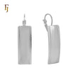 Gold Wire Hook Earrings – Long Rectangle Drop with Etched Edge | Minimalist Polished Statement by FJ