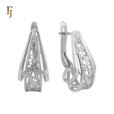 Geometric Filigree Russian Lock Earrings in Gold Plating with Three-Dimensional Design – FJ Jewelry