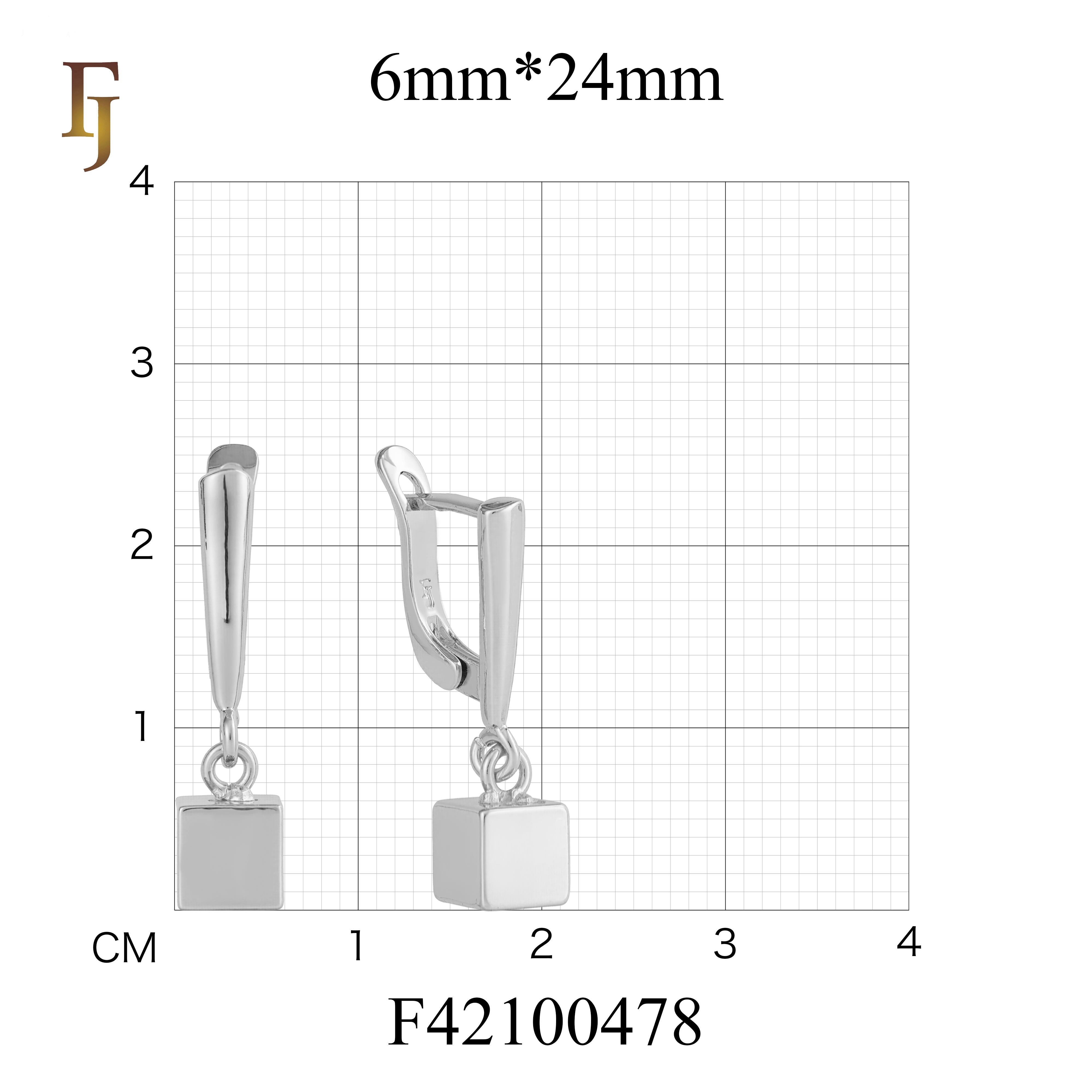 Geometric Cube Russian Lock Earrings – Minimalist Gold-Plated Dangle Design – FJ Jewelry