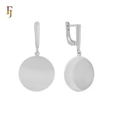 Rose Gold-Plated Russian Lock Earrings with Minimalist Polished Disc Drop – FJ Jewelry
