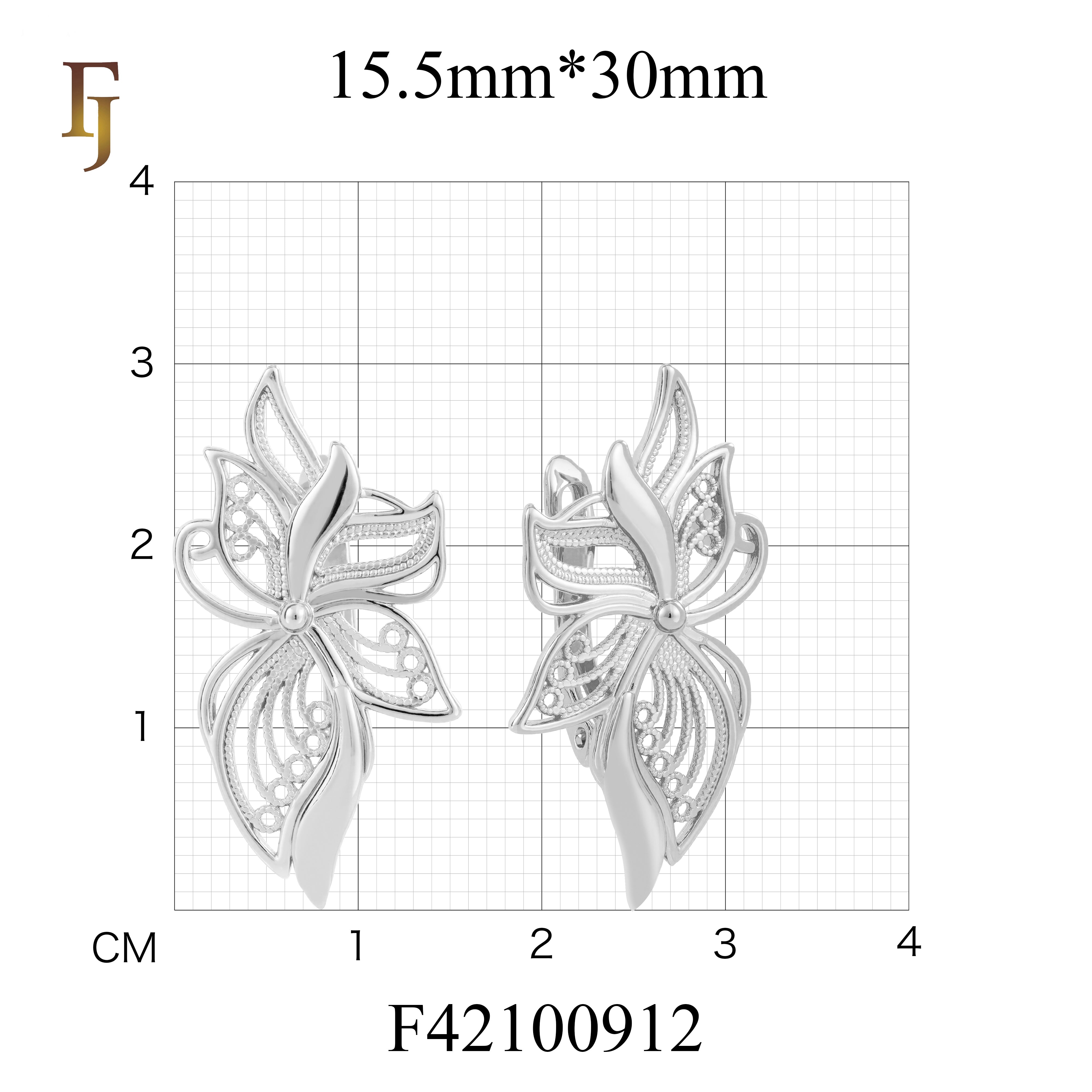 Orchid-Inspired Russian Lock Earrings in Gold Finish – Elegant Floral Drop Earrings – FJ Jewelry