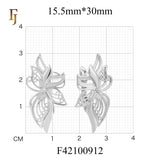 Orchid-Inspired Russian Lock Earrings in Gold Finish – Elegant Floral Drop Earrings – FJ Jewelry