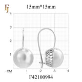 Gold Wire Hook Earrings – Polished Dome Drop with Geometric Filigree Back | Timeless Lightweight Jewelry by FJ