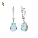 Teardrop Garnet-Red Russian Lock Earrings – Classic Drop Earrings in Gold Finish – FJ Jewelry
