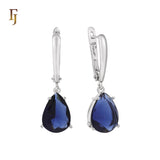 Teardrop Garnet-Red Russian Lock Earrings – Classic Drop Earrings in Gold Finish – FJ Jewelry