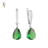 Teardrop Garnet-Red Russian Lock Earrings – Classic Drop Earrings in Gold Finish – FJ Jewelry