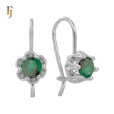 Gold Wire Hook Earrings – Floral Prong CZ Drop Design | Lightweight Dainty Jewelry by FJ