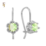 Gold Wire Hook Earrings – Floral Prong CZ Drop Design | Lightweight Dainty Jewelry by FJ