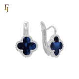 🔥 Rose Gold Russian Lock Earrings – Colorful Clover Enamel with Beaded Frame | Classic Non-Tarnish Jewelry by FJ
