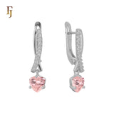 Solitaire drop cluster earrings plated in 14K Gold, Rose Gold, two tone