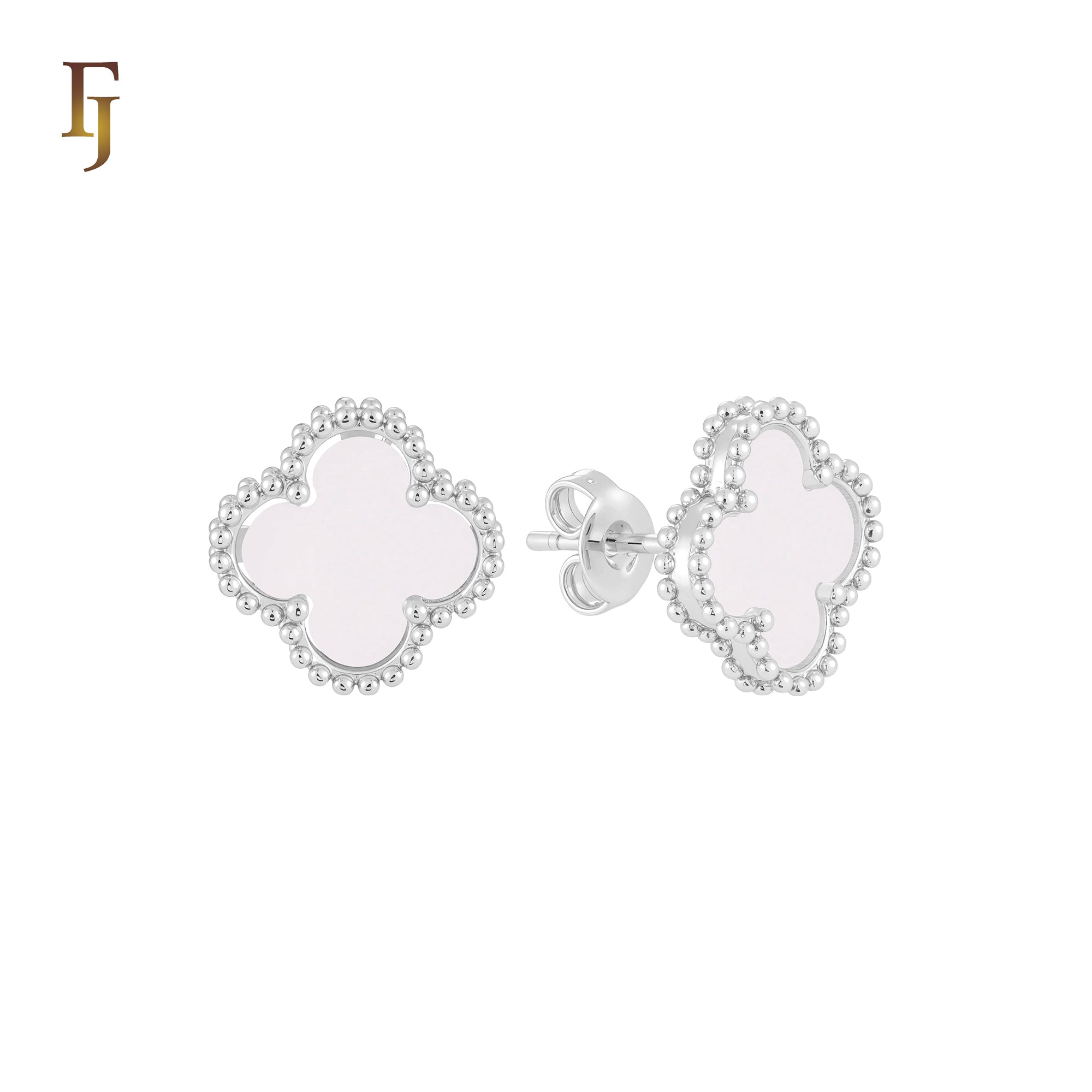 🔥 Lucky black clover Rose Gold stud earrings