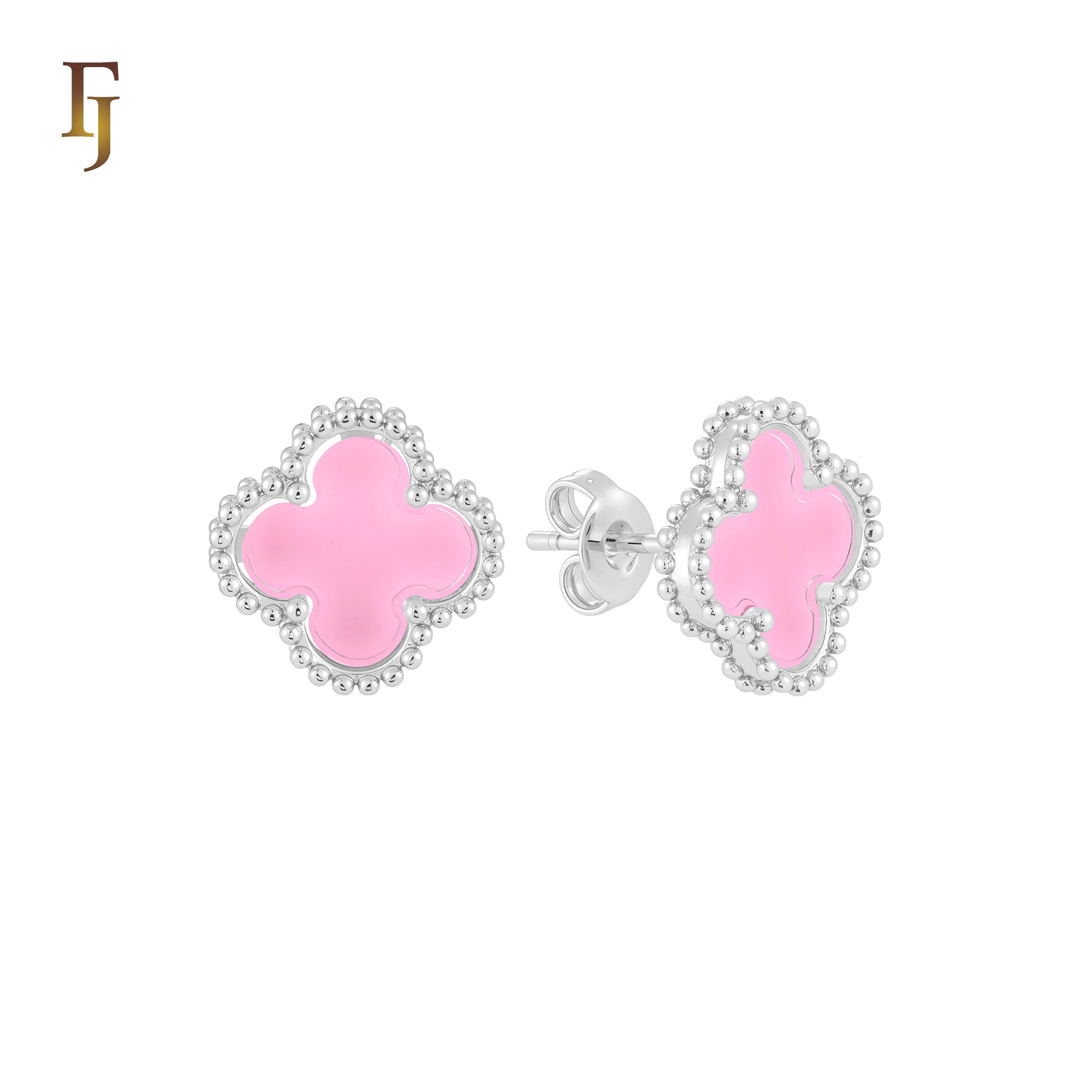 🔥 Lucky black clover Rose Gold stud earrings