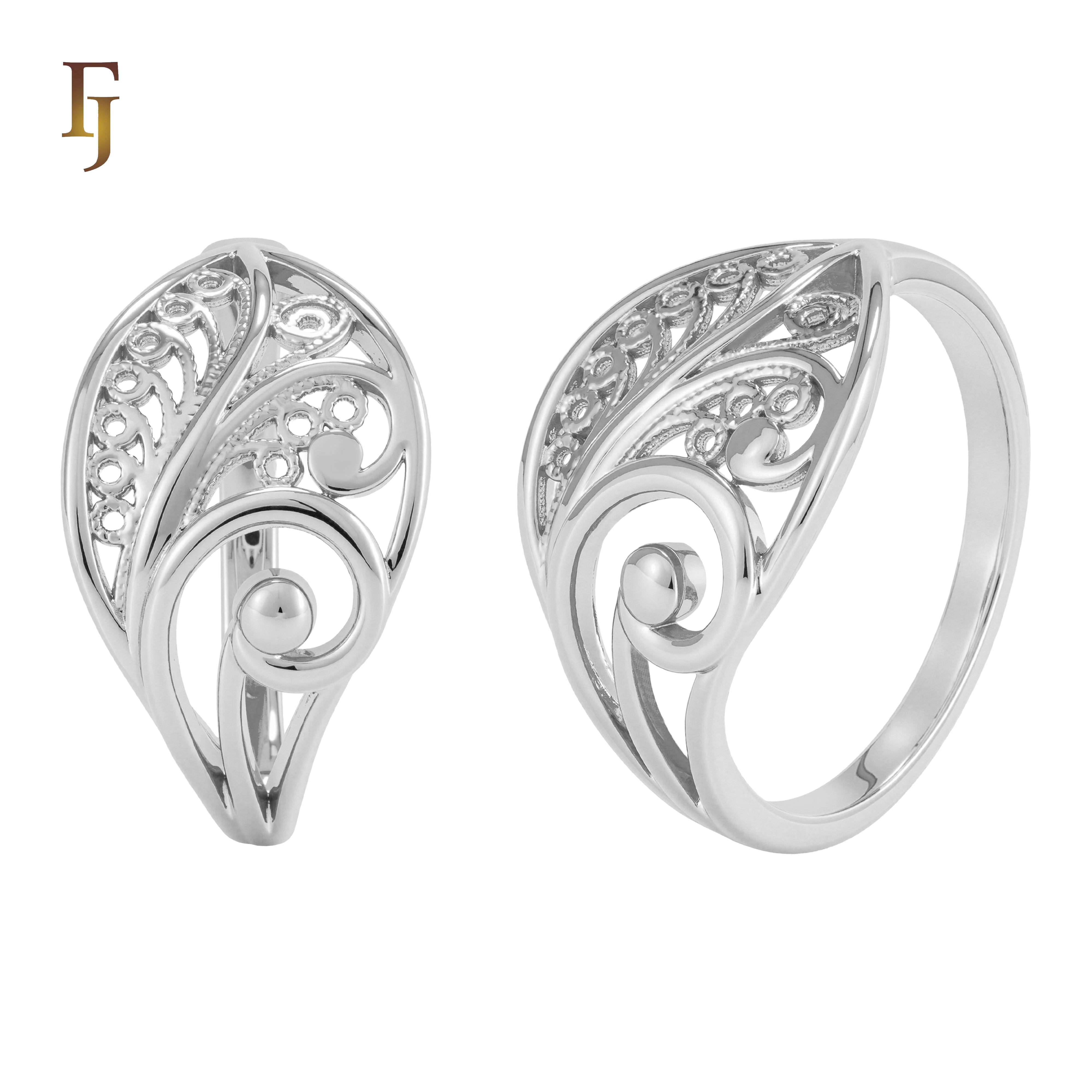Rose Gold Vintage Style Filigree Ring – Elegant Swirl Leaf Design for Women
