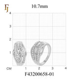 Rose Gold Plated Interwoven Ring with Dual Rows of CZ Stones