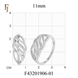 Gold Plated Wide Band Ring with Intertwined Cubic Zirconia Waves Design