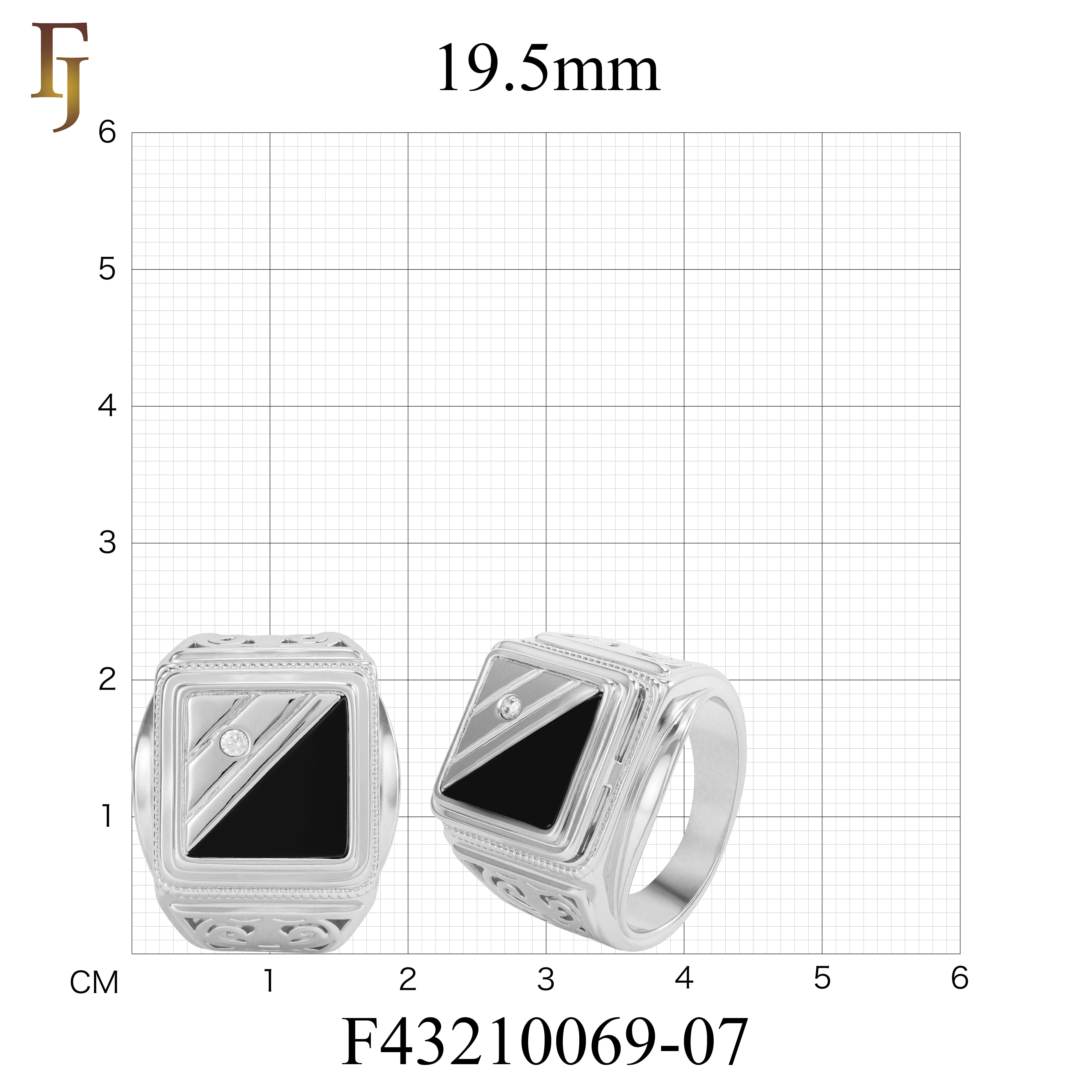Square Black Onyx Men’s Ring – Gold Plated Brass Signet Ring with CZ Accent, Vintage Engraved Sides
