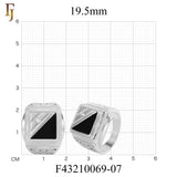 Square Black Onyx Men’s Ring – Gold Plated Brass Signet Ring with CZ Accent, Vintage Engraved Sides