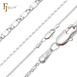 Correntes finas polidas com elos de caracol folheadas a ouro 14K, ouro rosa