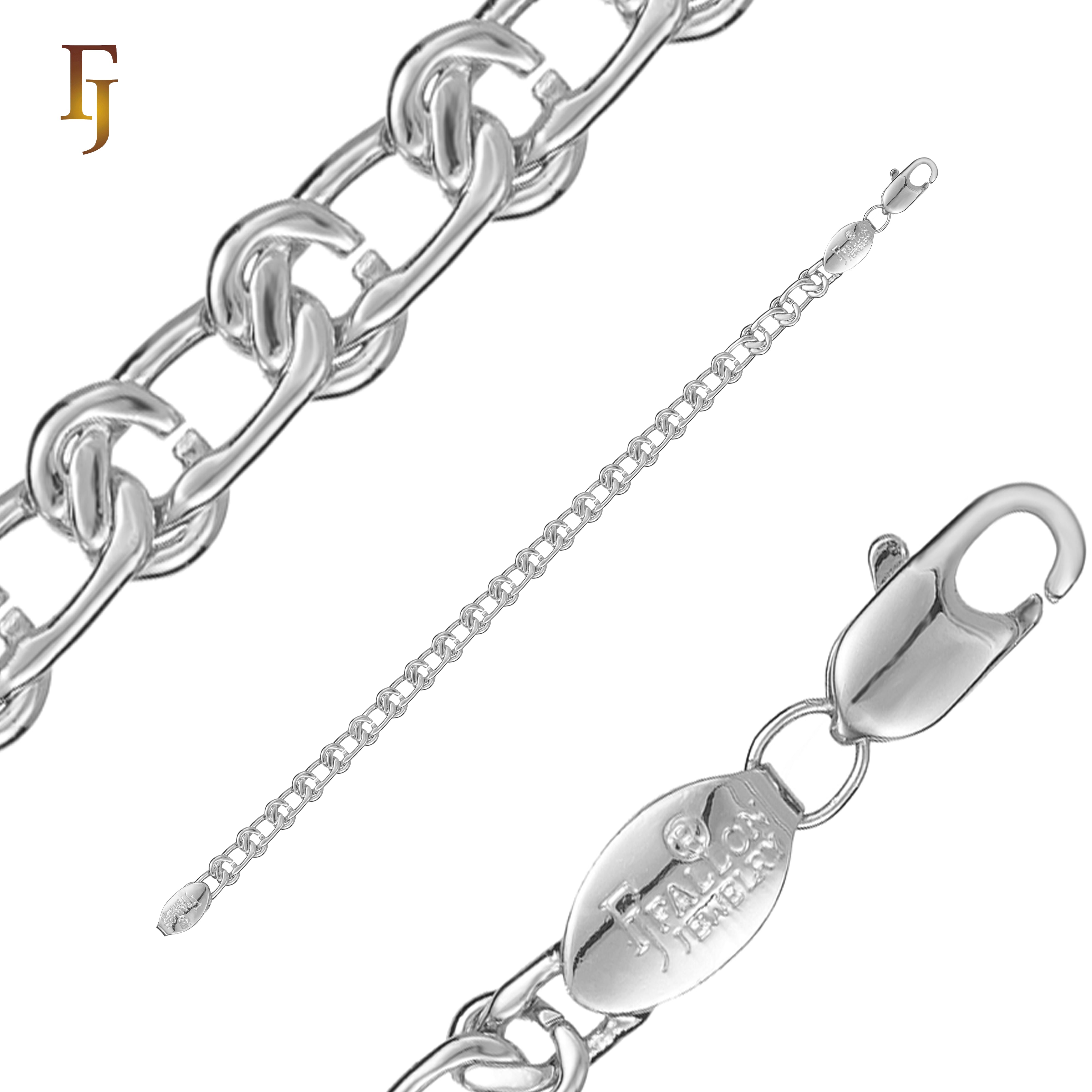 Cable Snail link chains 14K Gold, White Gold-Plated Chain Necklace 4mm-8mm – Classic Oval Link Chain for Men & Women | FJ Jewelry