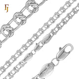 Cable Snail link chains 14K Gold, White Gold-Plated Chain Necklace 4mm-8mm – Classic Oval Link Chain for Men & Women | FJ Jewelry