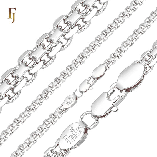 .Bismarck weaving anchor double link chains plated in White Gold