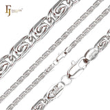 Classic Snail link chains plated in 14K Gold, Rose Gold [Flatten Flank]