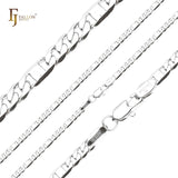 Figaro & Mirror 混合链 14K 金、白金链条