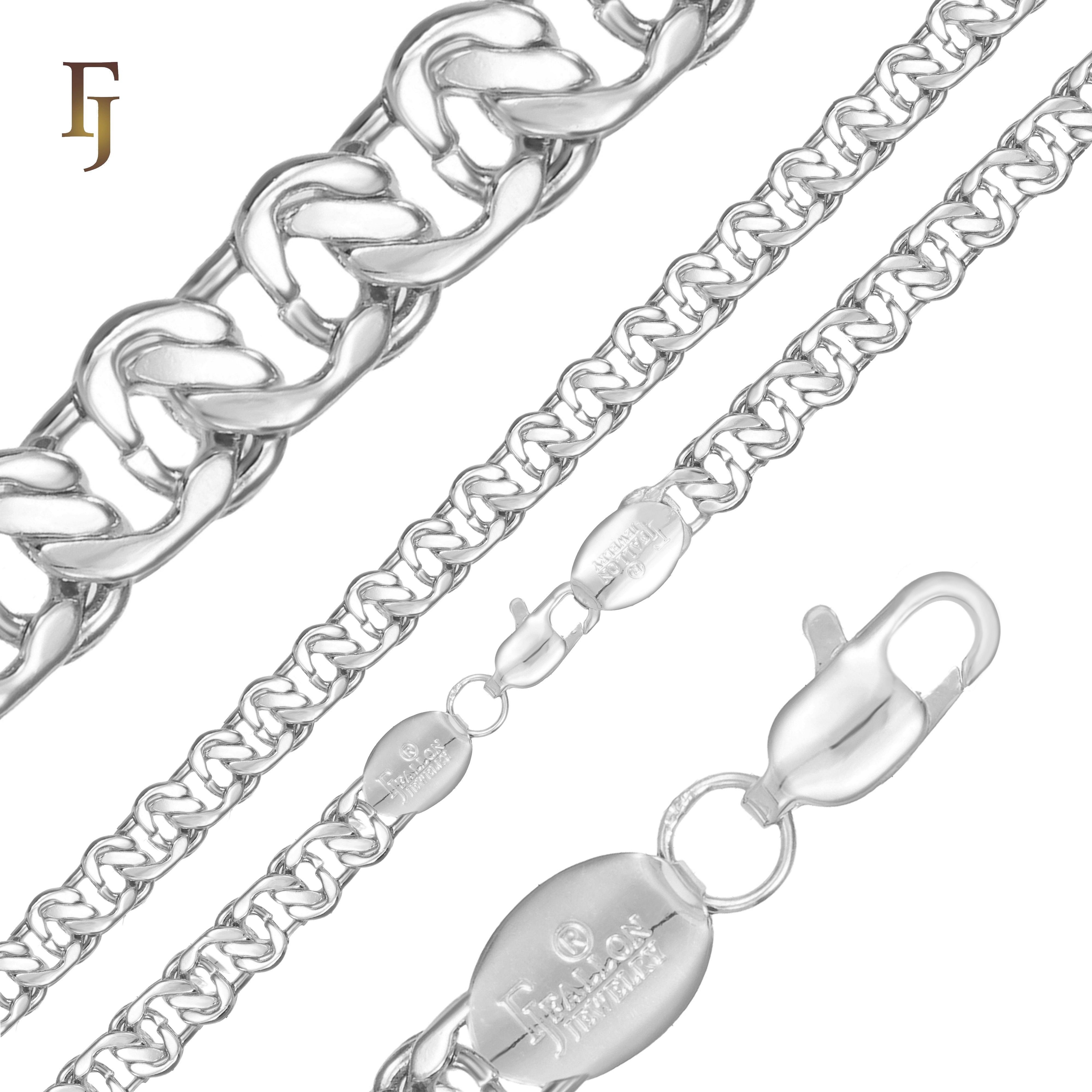 Cable Snail link chains 14K Gold, White Gold-Plated Chain Necklace 4mm-8mm – Classic Oval Link Chain for Men & Women | FJ Jewelry