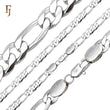 Classic Figaro Chain Necklace Bulk Order White Gold Plated Copper Jewelry Factory Supplier FJ Jewelry