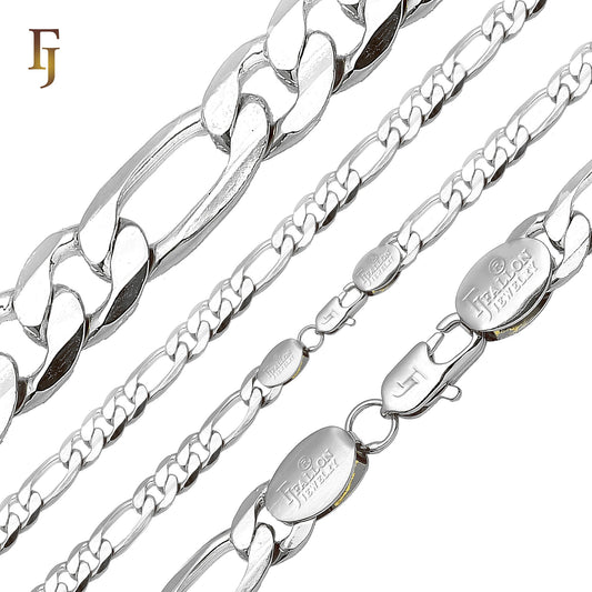 Classic Figaro Chain Necklace Bulk Order White Gold Plated Copper Jewelry Factory Supplier FJ Jewelry