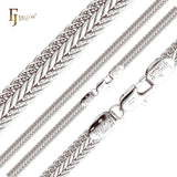 Foxtail 紧凑型链环，14K 锤纹金、玫瑰金、双色白金链条