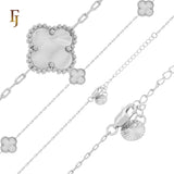 Pure white or black lucky Clover shape Rose Gold paperclip link braclets or chain
