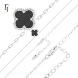 Solo white or black lucky Clover shape Rose Gold paperclip link braclets or chain